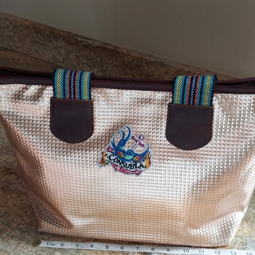 Consuela Monarch Rose Gold Zipper Tote